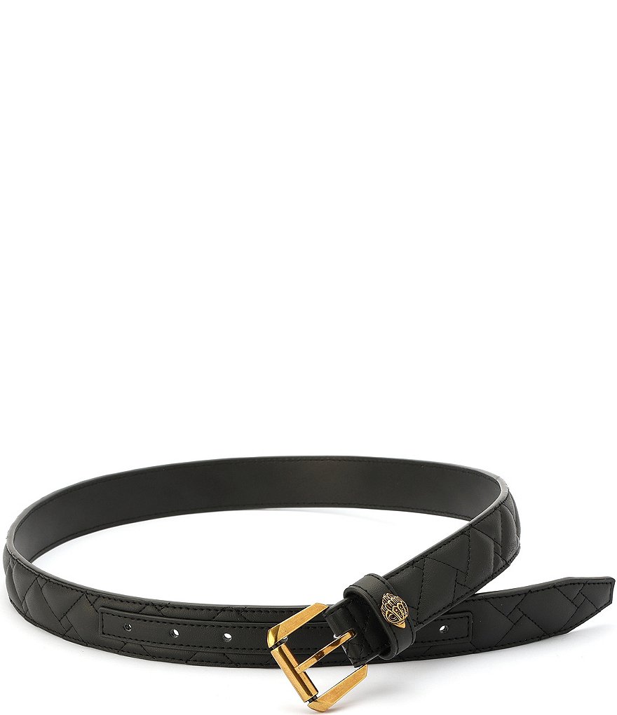 Kurt Geiger London 1.2#double; Mirco Quilted Leather Hip Belt - Black Antique Brass - view 2