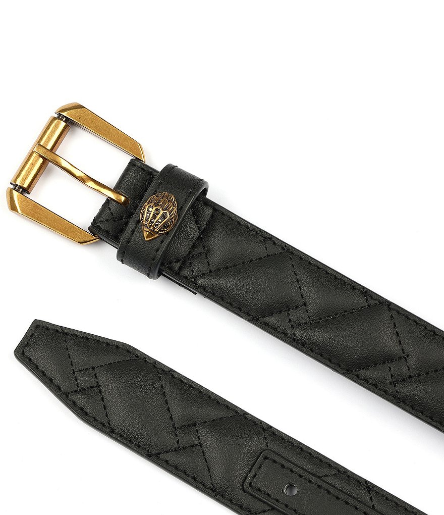 Kurt Geiger London 1.2#double; Mirco Quilted Leather Hip Belt - Black Antique Brass - view 3