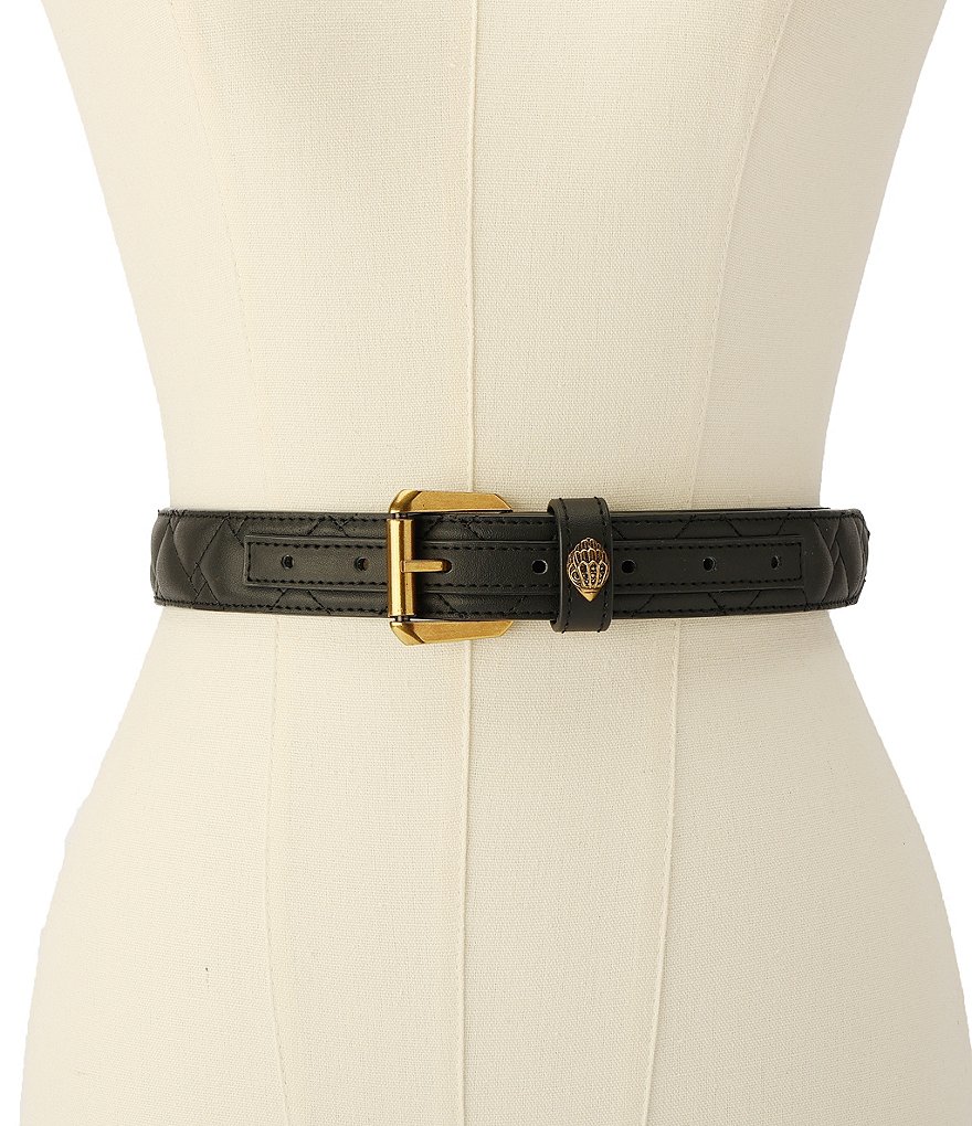 Kurt Geiger London 1.2#double; Mirco Quilted Leather Hip Belt - Black Antique Brass - view 4