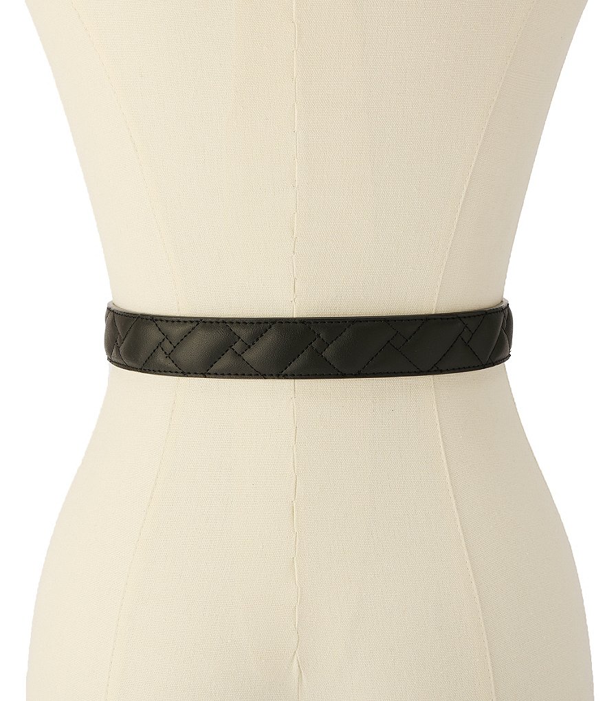 Kurt Geiger London 1.2#double; Mirco Quilted Leather Hip Belt - Black Antique Brass - view 5