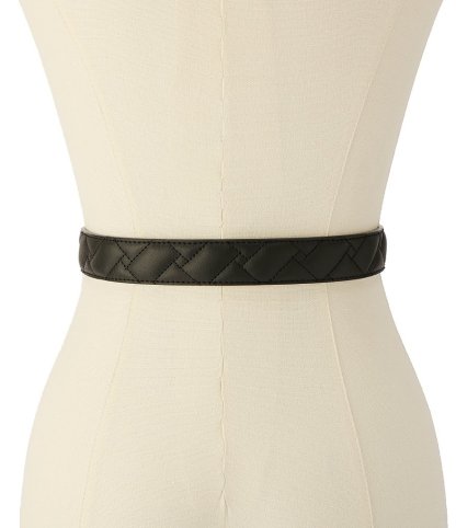 Kurt Geiger London 1.2#double; Mirco Quilted Leather Hip Belt - Black Antique Brass - view 5