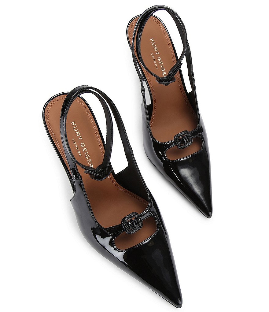 Kurt Geiger London 2 Buckle Point Court Embellished Pumps - Black - view 2