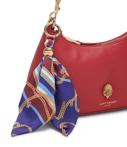 Kurt Geiger London Sloane Scarf Key Chain Hobo Crossbody Shoulder Bag - Red - view 3