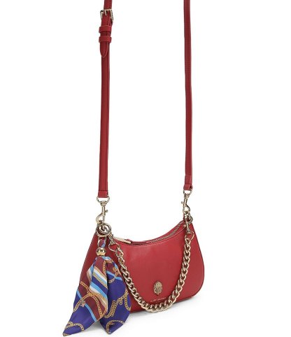 Kurt Geiger London Sloane Scarf Key Chain Hobo Crossbody Shoulder Bag - Red - view 5