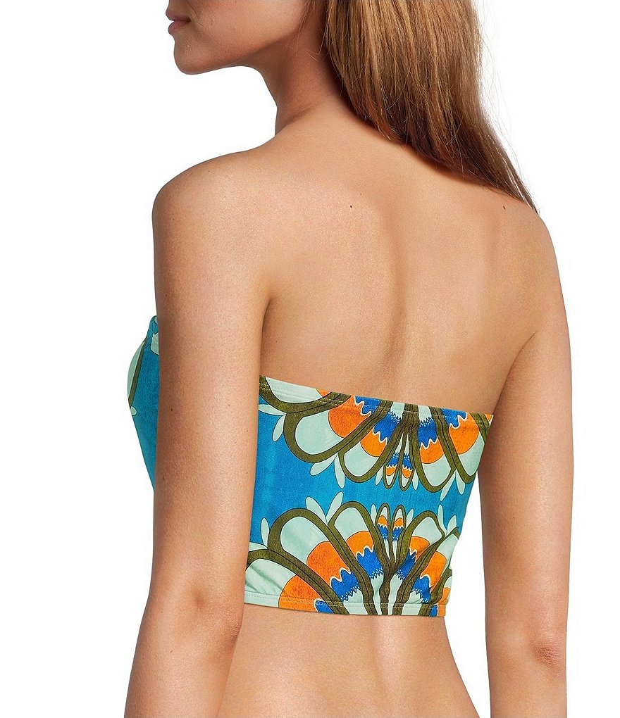 Antonio Melani Fresco Detachable Halter Strap Bandeau Swim Top - Multi - view 6