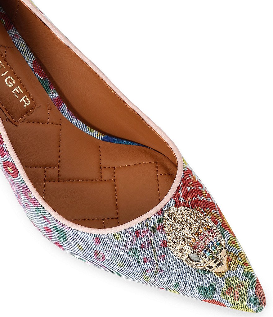 Kurt Geiger London Belgravia Denim Floral Eagle Court Pumps - Blue - view 4