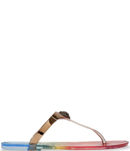 Kurt Geiger London Maddison Metallic T-Bar Rainbow Jelly Logo Ornament Sandals - Combo - view 1