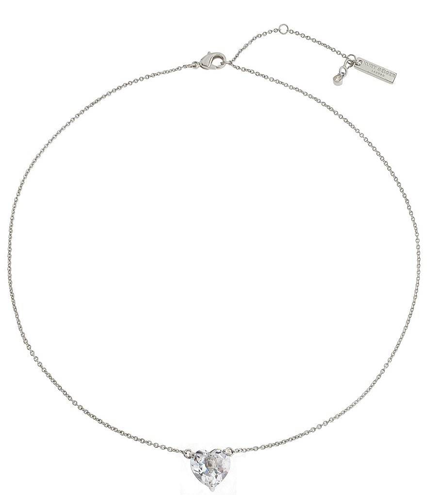 Kurt Geiger London Signature Eagle Heart Gem Short Pendant Necklace - Silver - view 6