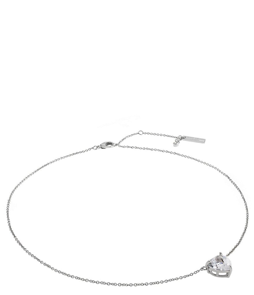Kurt Geiger London Signature Eagle Heart Gem Short Pendant Necklace - Silver - view 7