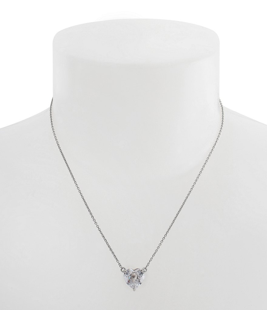 Kurt Geiger London Signature Eagle Heart Gem Short Pendant Necklace - Silver - view 8