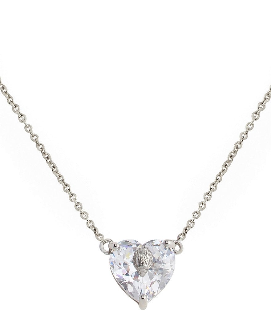 Kurt Geiger London Signature Eagle Heart Gem Short Pendant Necklace - Silver - view 5
