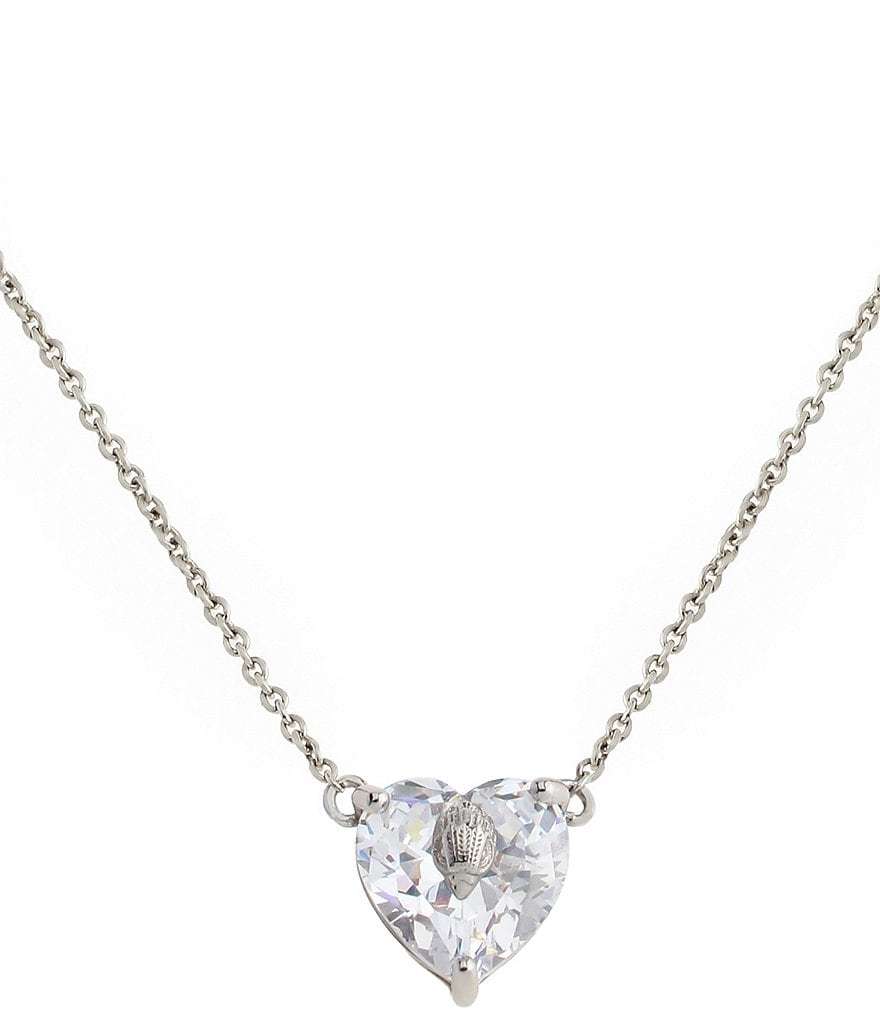 Kurt Geiger London Signature Eagle Heart Gem Short Pendant Necklace - Silver - view 5
