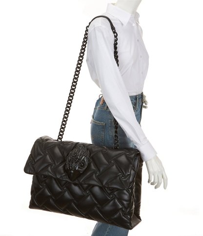 Kurt Geiger London Macro Kensington Drench Leather Crossbody Bag - Black - view 10