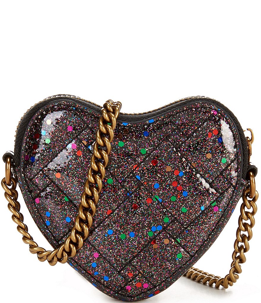 Kurt Geiger London Micro Glitter Heart Crossbody Bag - Black - view 2