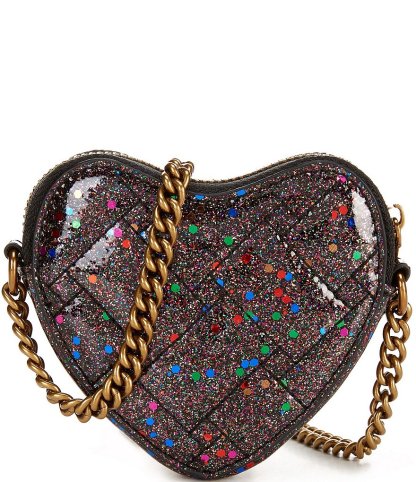 Kurt Geiger London Micro Glitter Heart Crossbody Bag - Black - view 2