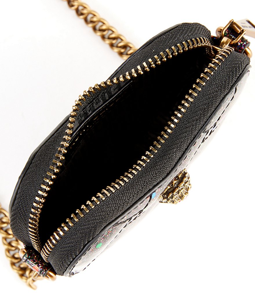 Kurt Geiger London Micro Glitter Heart Crossbody Bag - Black - view 3