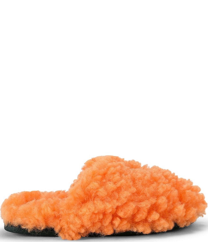 Kurt Geiger London Kensington Faux Shearling Logo Ornament Slippers - Orange - view 1