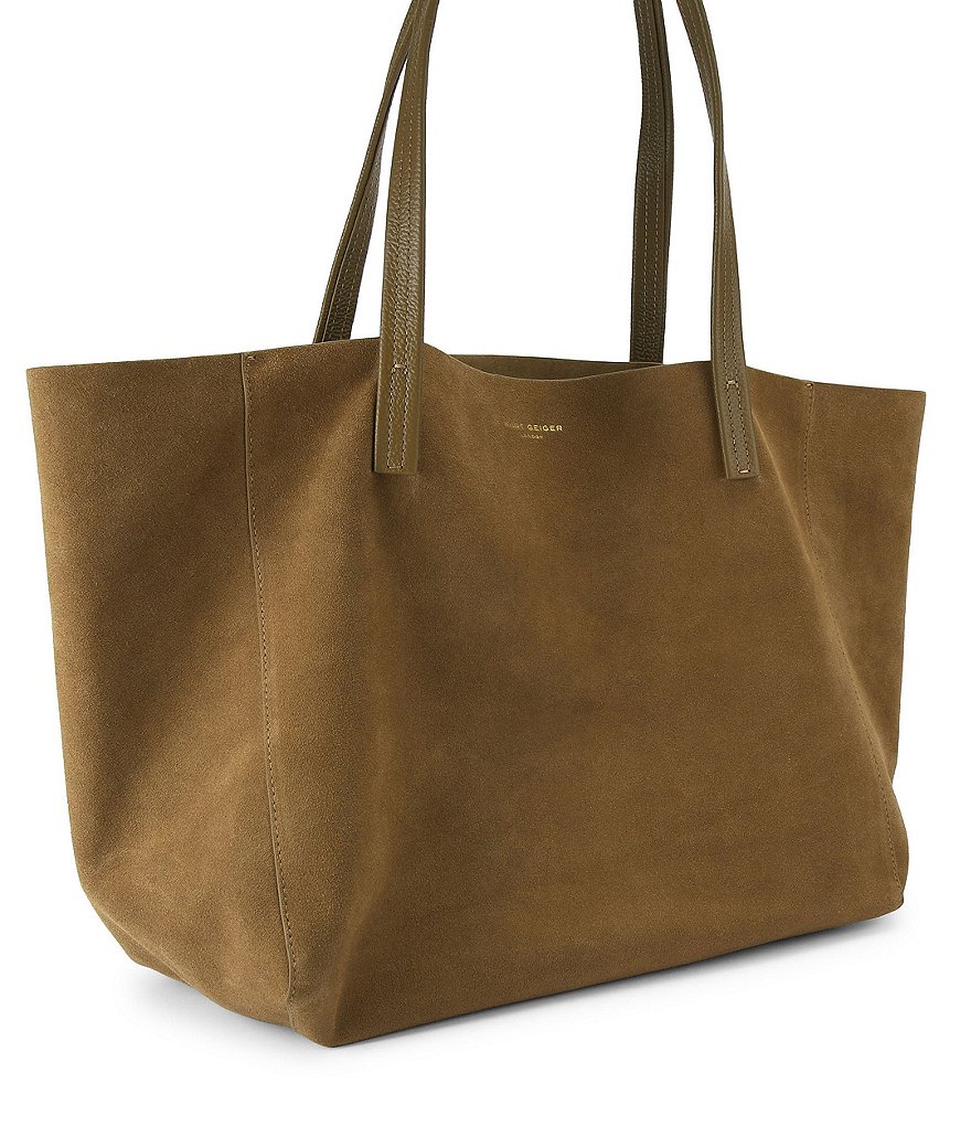 Kurt Geiger London Violet Shopper Suede Slouchy Tote Bag - Tan - view 3
