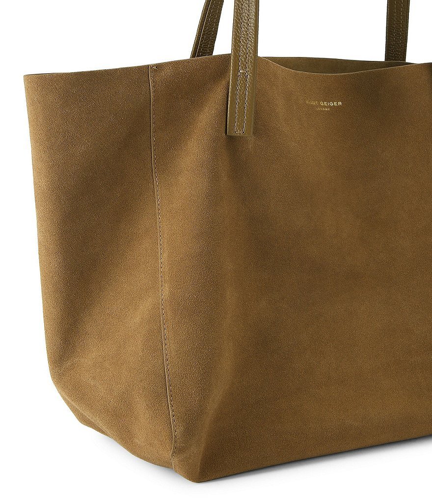 Kurt Geiger London Violet Shopper Suede Slouchy Tote Bag - Tan - view 4