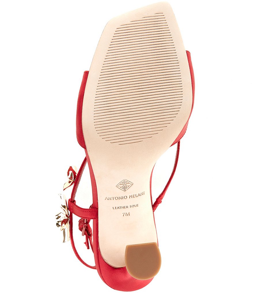 Antonio Melani Zoee Satin Flower Ornamented Ankle Strap Dress Sandals - Garnet Red - view 6