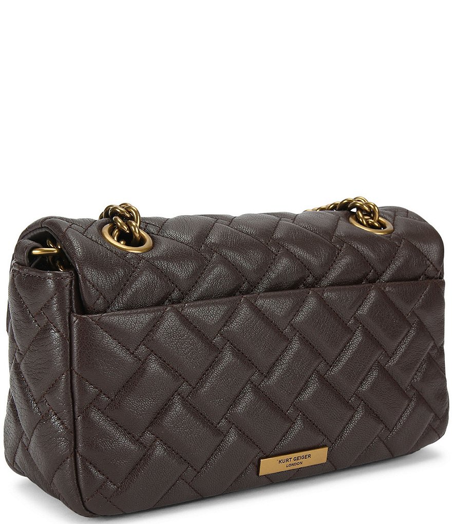 Kurt Geiger London Pimlico Quilted Shoulder Crossbody Bag - Dark Brown - view 2