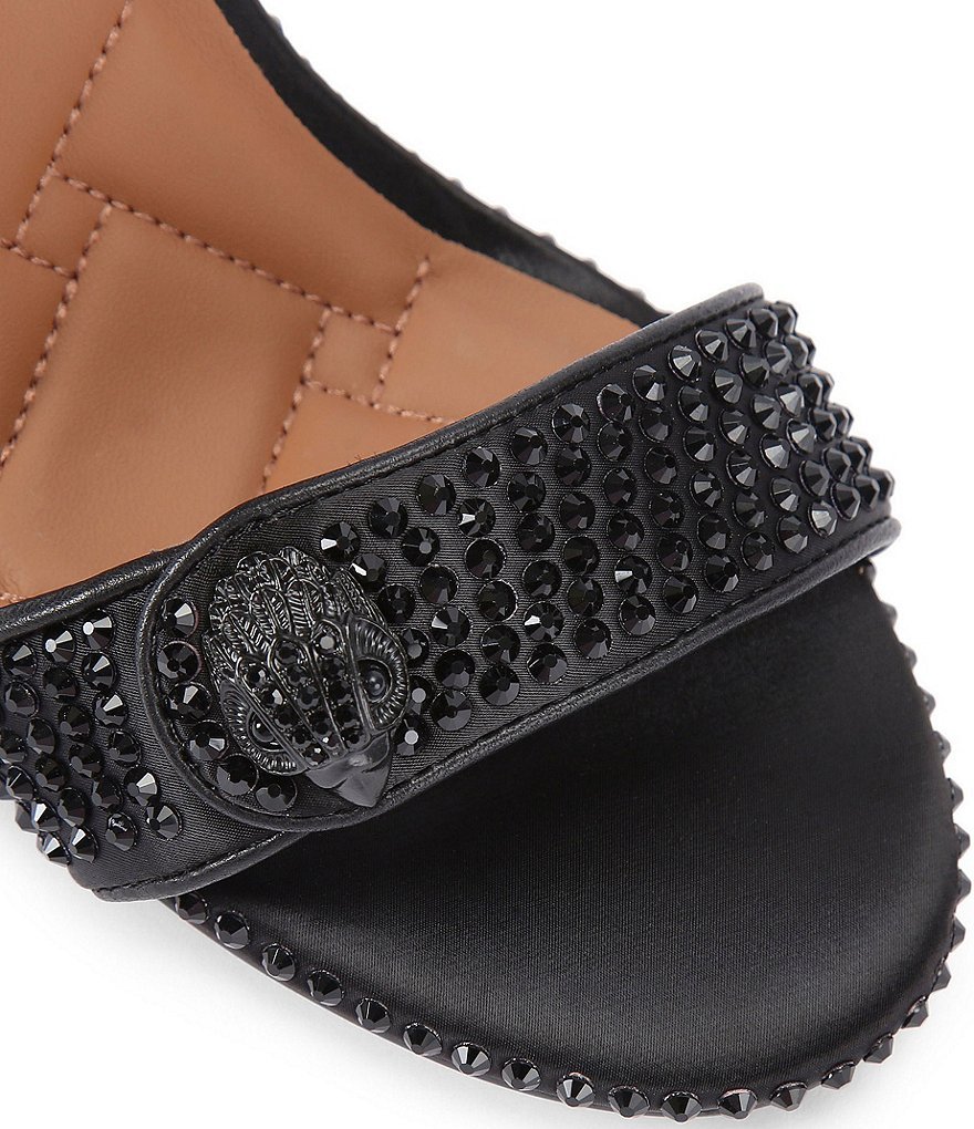 Kurt Geiger London Kensington Langley Crystal Embellished Logo Ornament Dress Sandals - Black - view 3