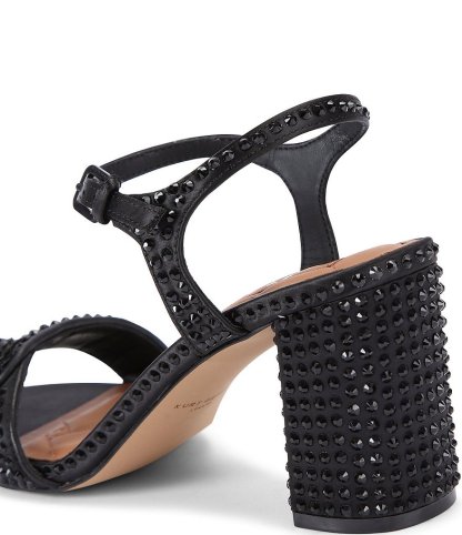 Kurt Geiger London Kensington Langley Crystal Embellished Logo Ornament Dress Sandals - Black - view 4