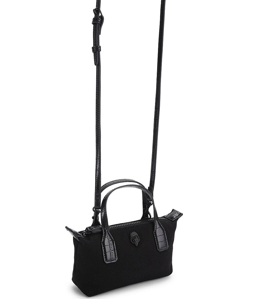Kurt Geiger London Tiny Sloane Canvas Shopper Tote Bag - Black - view 3
