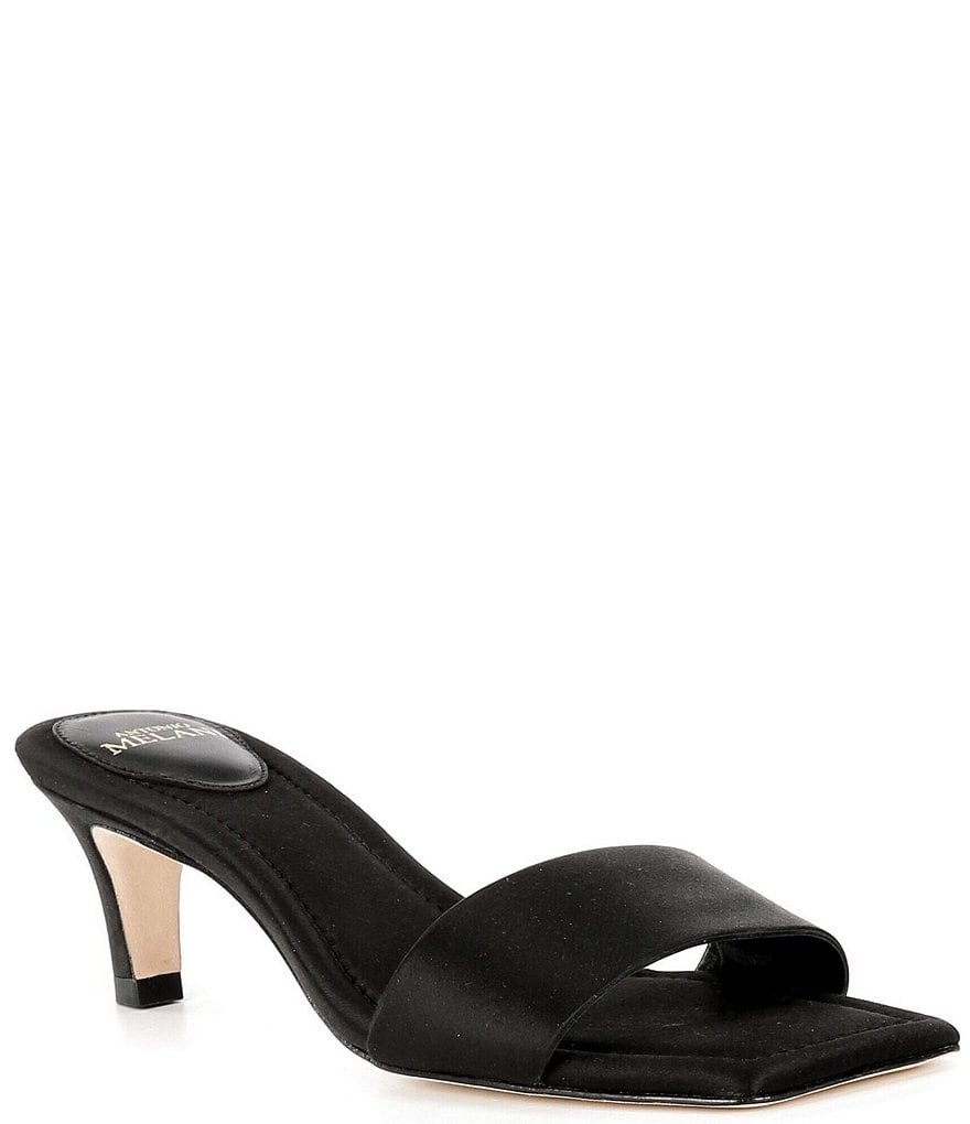 Antonio Melani Vita Satin Dress Slide Sandals - Black - view 7