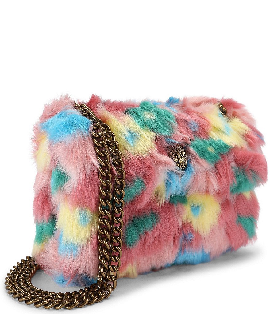 Kurt Geiger London Mini Kensington Rainbow Faux Fur Crossbody Bag - Multi - view 3
