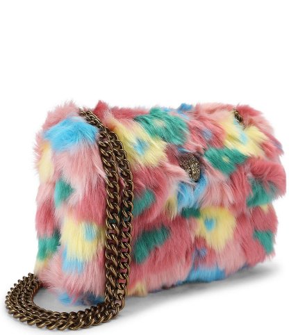 Kurt Geiger London Mini Kensington Rainbow Faux Fur Crossbody Bag - Multi - view 3