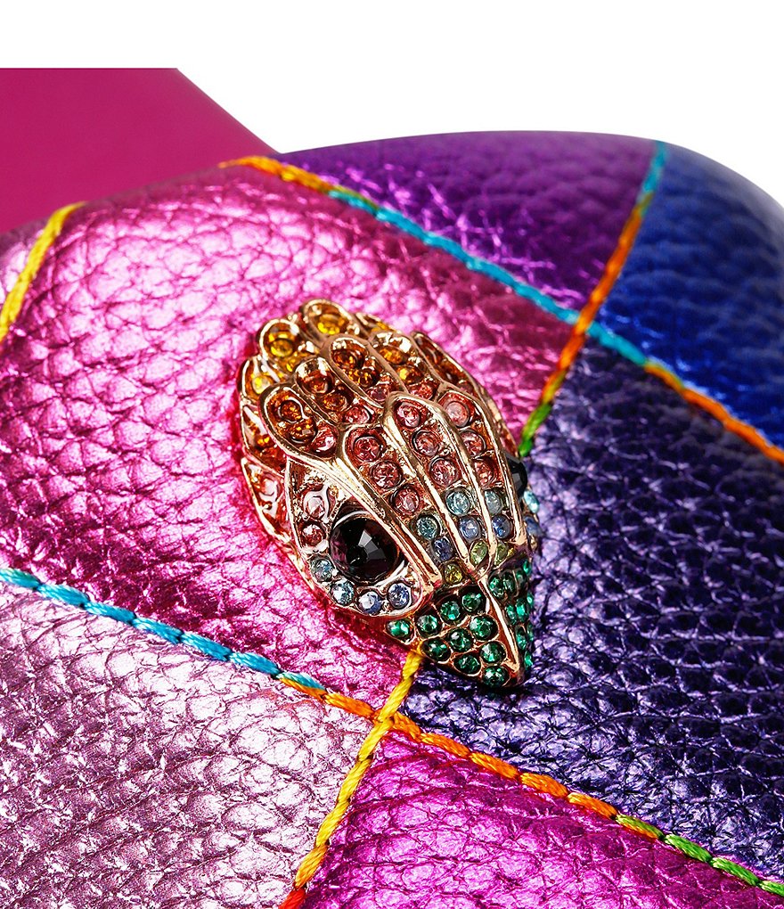 Kurt Geiger London Meena Quilted Metallic Rainbow Logo Ornament Pool Slide Sandals - Pink Multi - view 5