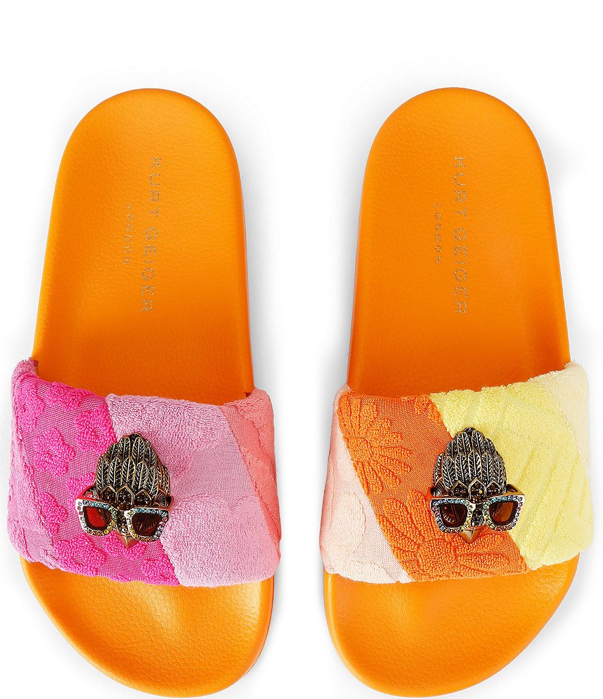 Kurt Geiger London Meena Colorblock Floral Logo Pool Slide Sandals - Multi - view 2