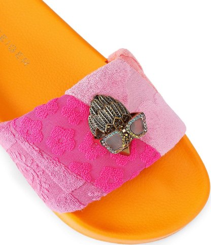 Kurt Geiger London Meena Colorblock Floral Logo Pool Slide Sandals - Multi - view 3