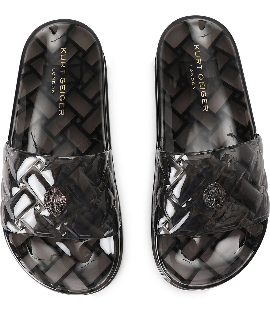 Kurt Geiger London Meena Jelly Logo Ornament Eagle Pool Slide Sandals - Black - view 7