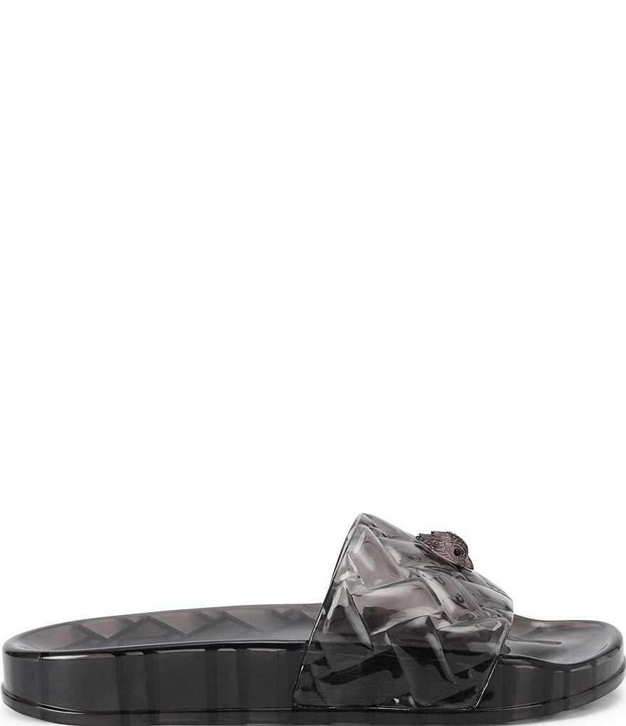 Kurt Geiger London Meena Jelly Logo Ornament Eagle Pool Slide Sandals - Black - view 5