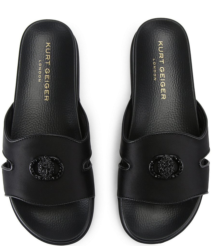 Kurt Geiger London Chelsea Eagle Head Logo Cut-Out Slide Sandals - Black - view 2
