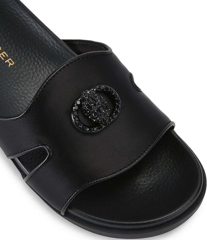 Kurt Geiger London Chelsea Eagle Head Logo Cut-Out Slide Sandals - Black - view 3