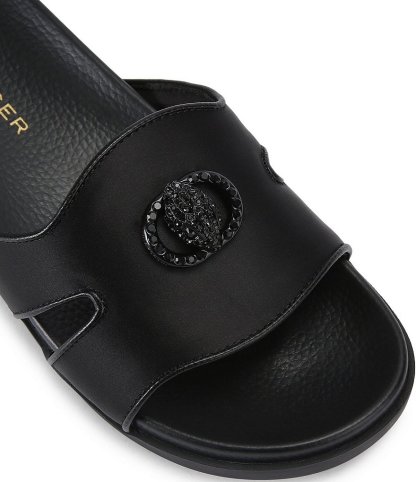 Kurt Geiger London Chelsea Eagle Head Logo Cut-Out Slide Sandals - Black - view 3