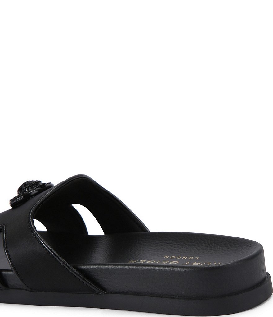 Kurt Geiger London Chelsea Eagle Head Logo Cut-Out Slide Sandals - Black - view 4