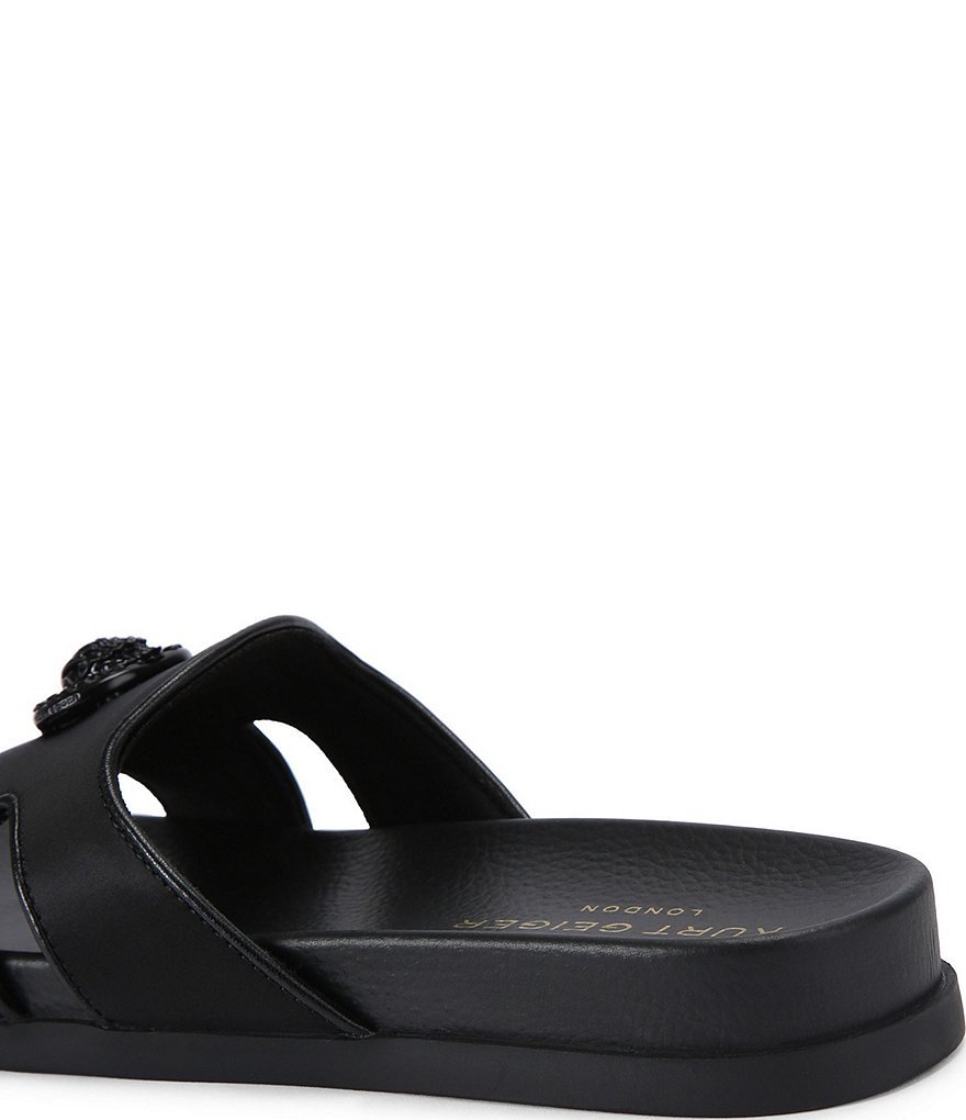 Kurt Geiger London Chelsea Eagle Head Logo Cut-Out Slide Sandals - Black - view 4
