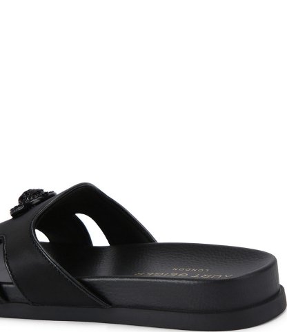 Kurt Geiger London Chelsea Eagle Head Logo Cut-Out Slide Sandals - Black - view 4