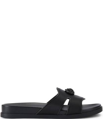Kurt Geiger London Chelsea Eagle Head Logo Cut-Out Slide Sandals - Black - view 1