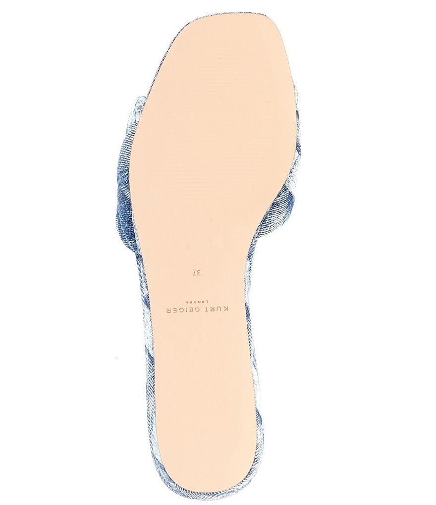 Kurt Geiger London Kensington Denim Patchwork Logo Ornament Slide Sandals - Denim - view 6