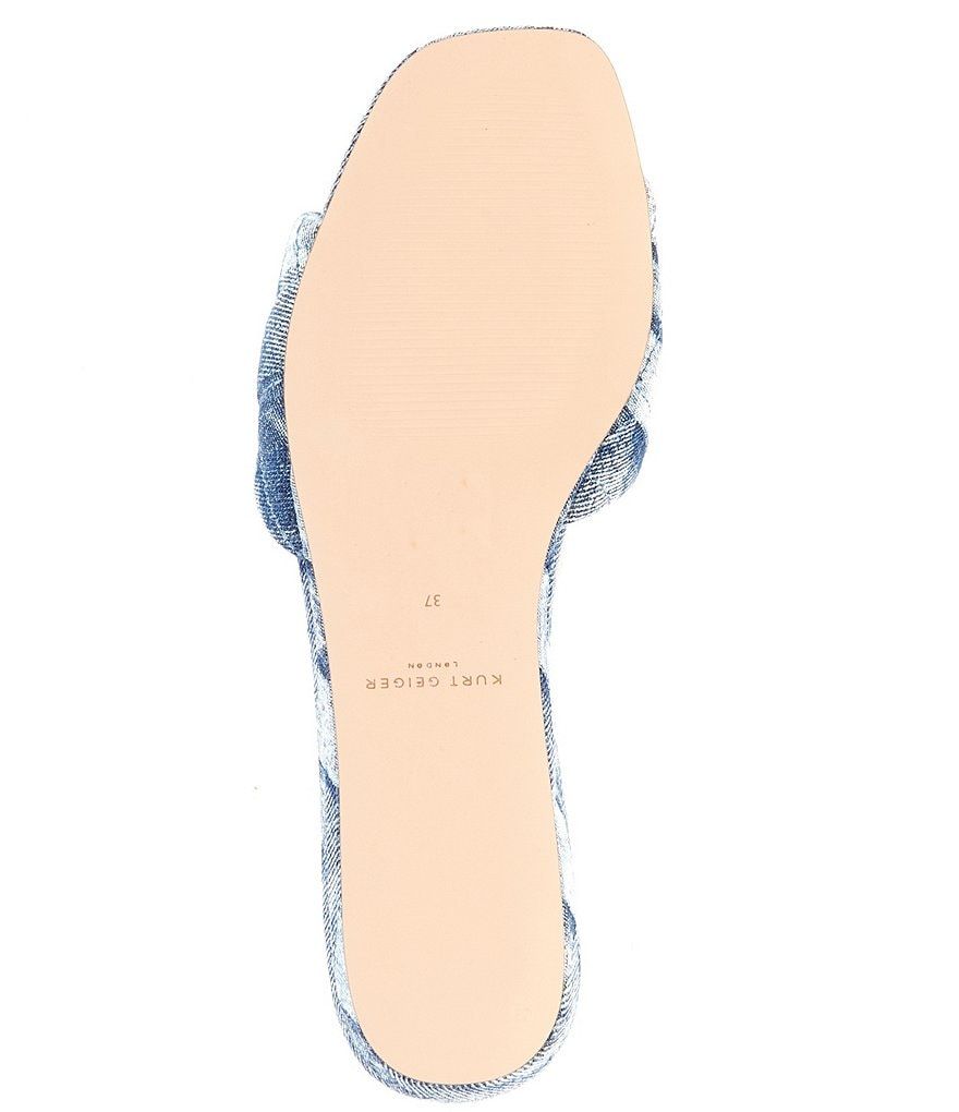 Kurt Geiger London Kensington Denim Patchwork Logo Ornament Slide Sandals - Denim - view 6