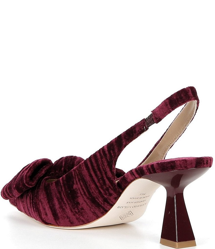 Antonio Melani Lenore Fabric Bow Detail Slingback Pumps - Cranberry - view 3