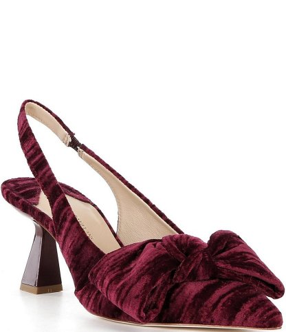 Antonio Melani Lenore Fabric Bow Detail Slingback Pumps - Cranberry - view 1