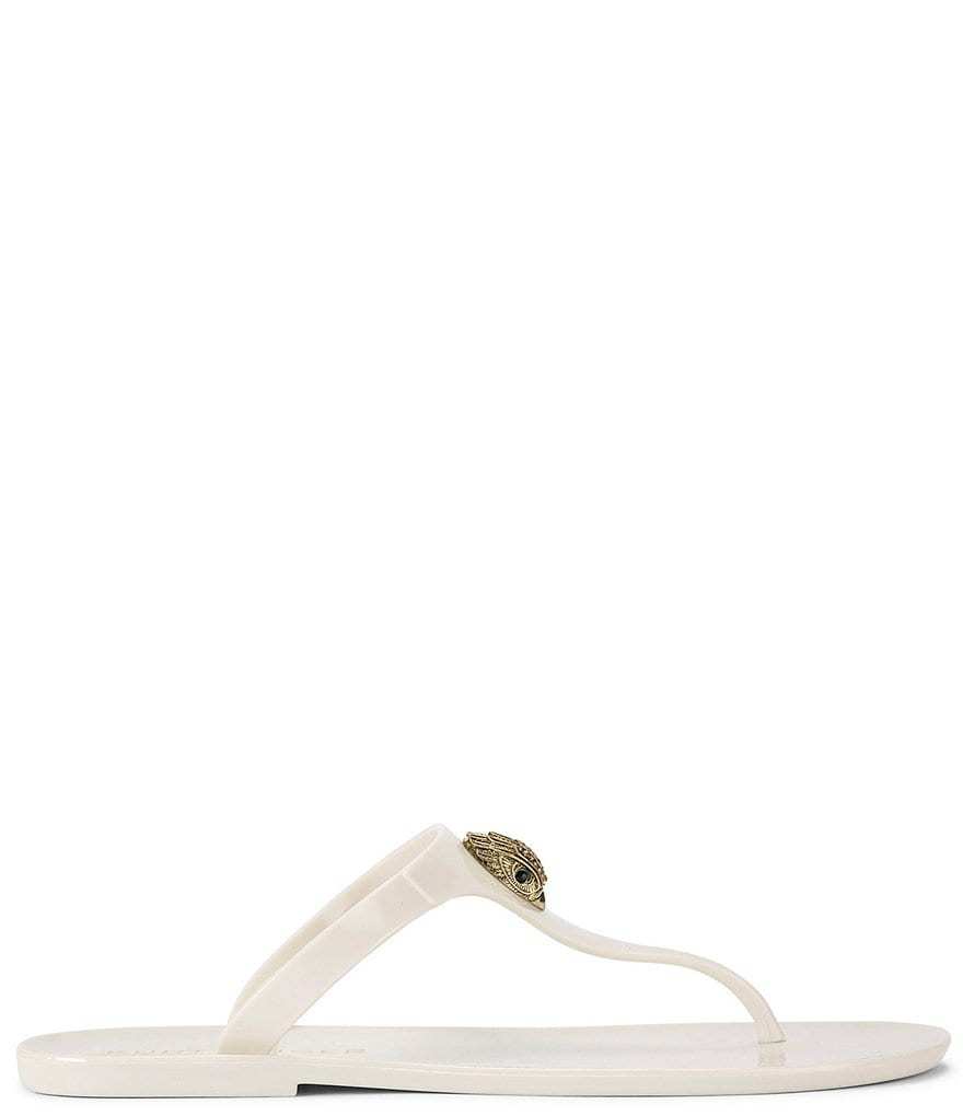 Kurt Geiger London Maddison Patent Logo Ornament T-Bar Sandals - Bone - view 2