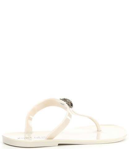 Kurt Geiger London Maddison Patent Logo Ornament T-Bar Sandals - Bone - view 3