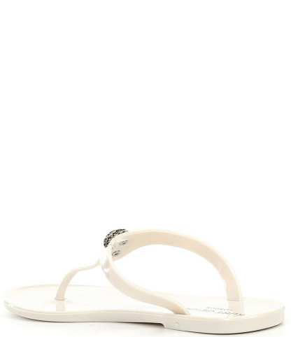 Kurt Geiger London Maddison Patent Logo Ornament T-Bar Sandals - Bone - view 5